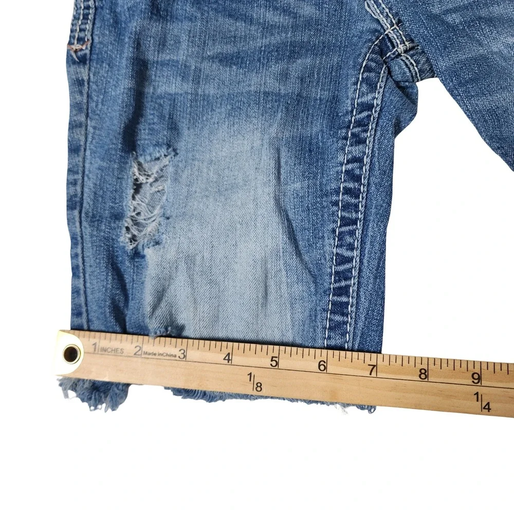 Series 31 Amethyst Distressed Denim Shorts Blue Sequin Flap Pocket Size‎ 3